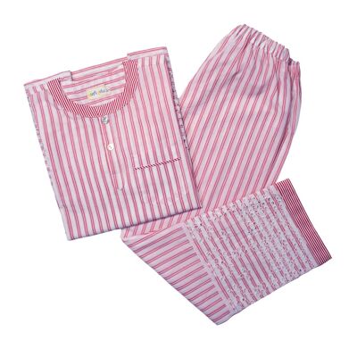 Stripes and Cutwork Pyjama Set