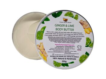 Beurre corporel riche en gingembre et citron vert, boîte en aluminium de 250 g 1