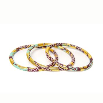 Sky/burgundy/golden wax bracelets 2