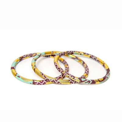 Sky/burgundy/golden wax bracelets
