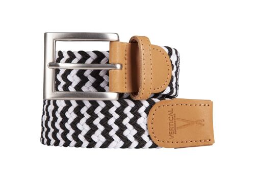 Ceinture tressée Noir Blanc