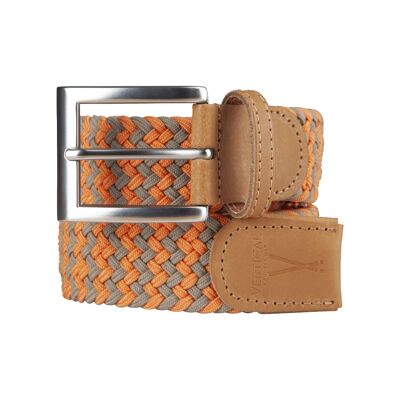 Ceinture tressée Orange Marron