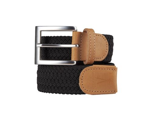 Ceinture tressée Noir