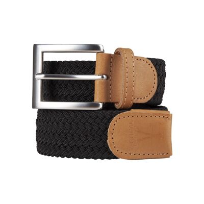 Ceinture tressée Noir