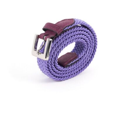 Women's braided burgundy purple belt