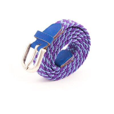 Cinturón trenzado para mujer azul púrpura