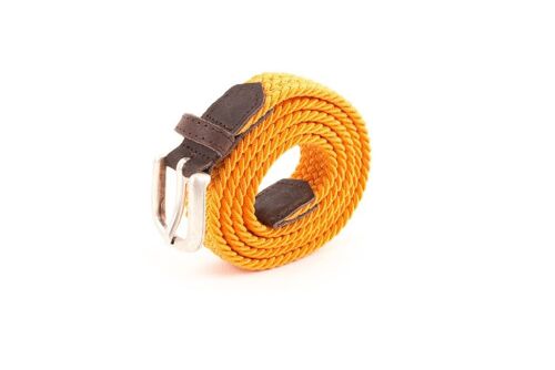 Ceinture tressee femme orange