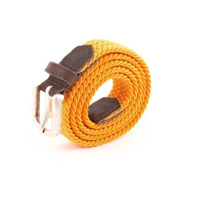 Cinturón naranja trenzado de mujer