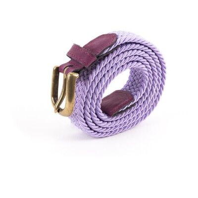 Ceinture tressee femme mauve bordeaux