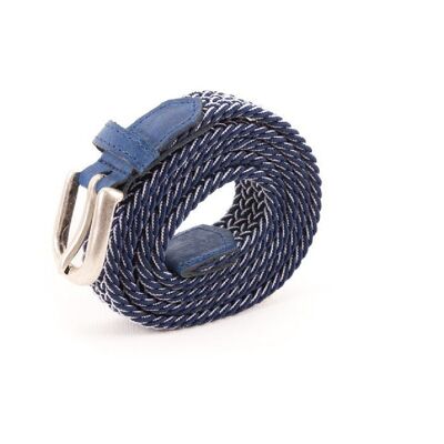 Braided belt for women dark blue white