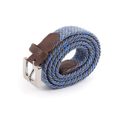 Ceinture tressee femme bleu gris