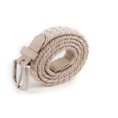 Braided belt for women white beige
