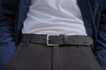 Ceinture cuir véritable noir 2