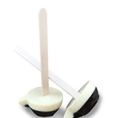 Hot chocolate stick, WHITE-DARK, 2 pieces