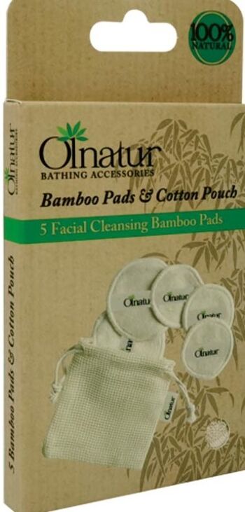 Tampons en bambou et pochette en coton, tampons démaquillants naturels, tampons nettoyants pour le visage en bambou, tampons démaquillants réutilisables avec pochette lavable, tampons nettoyants pour le visage double couche 7