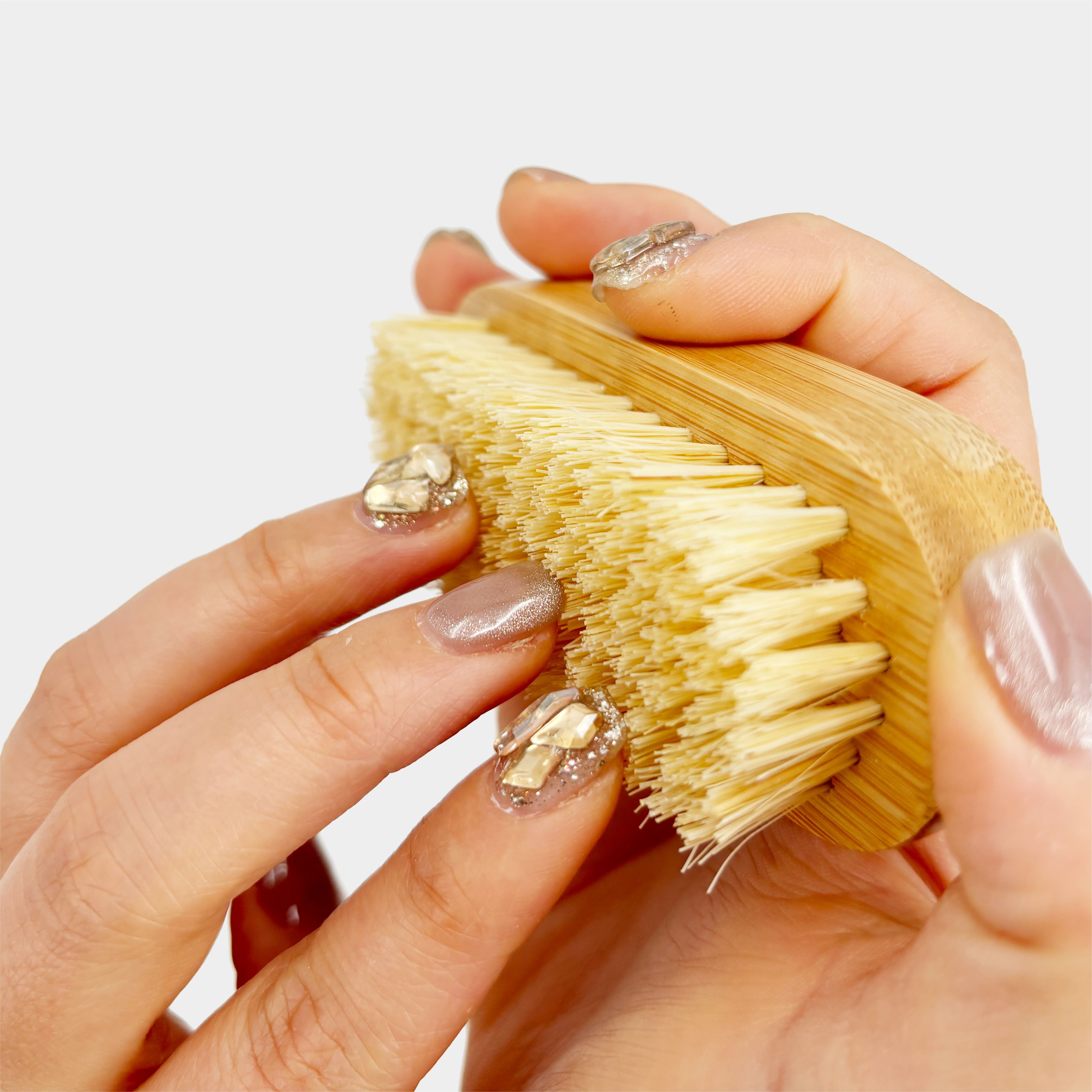 Beechwood & Cactus Nail Brush, Dual Sided Nail Brush with Cactus Bristles, Natural Fingernail Brush, Beechwood Manicure Brush