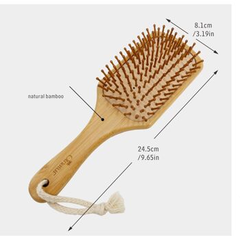 Grande brosse à cheveux en bambou, brosse démêlante en bambou, masseur de tête naturel, brosse à cheveux écologique, démêlant cheveux naturels 6