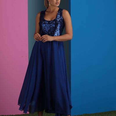 Chiffon georgette dress with bodice