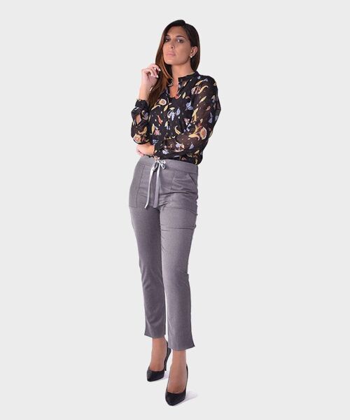 Camicia georgette con lurex e fintoncino