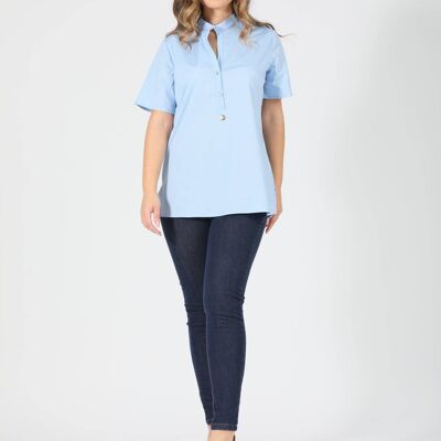 Cotton shirt with placket and buttons