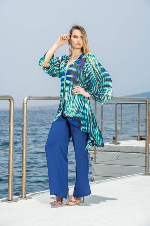 Camicia viscosa in georgette fantasia tie-dye