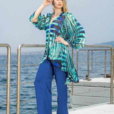 Viscose shirt in tie-dye georgette