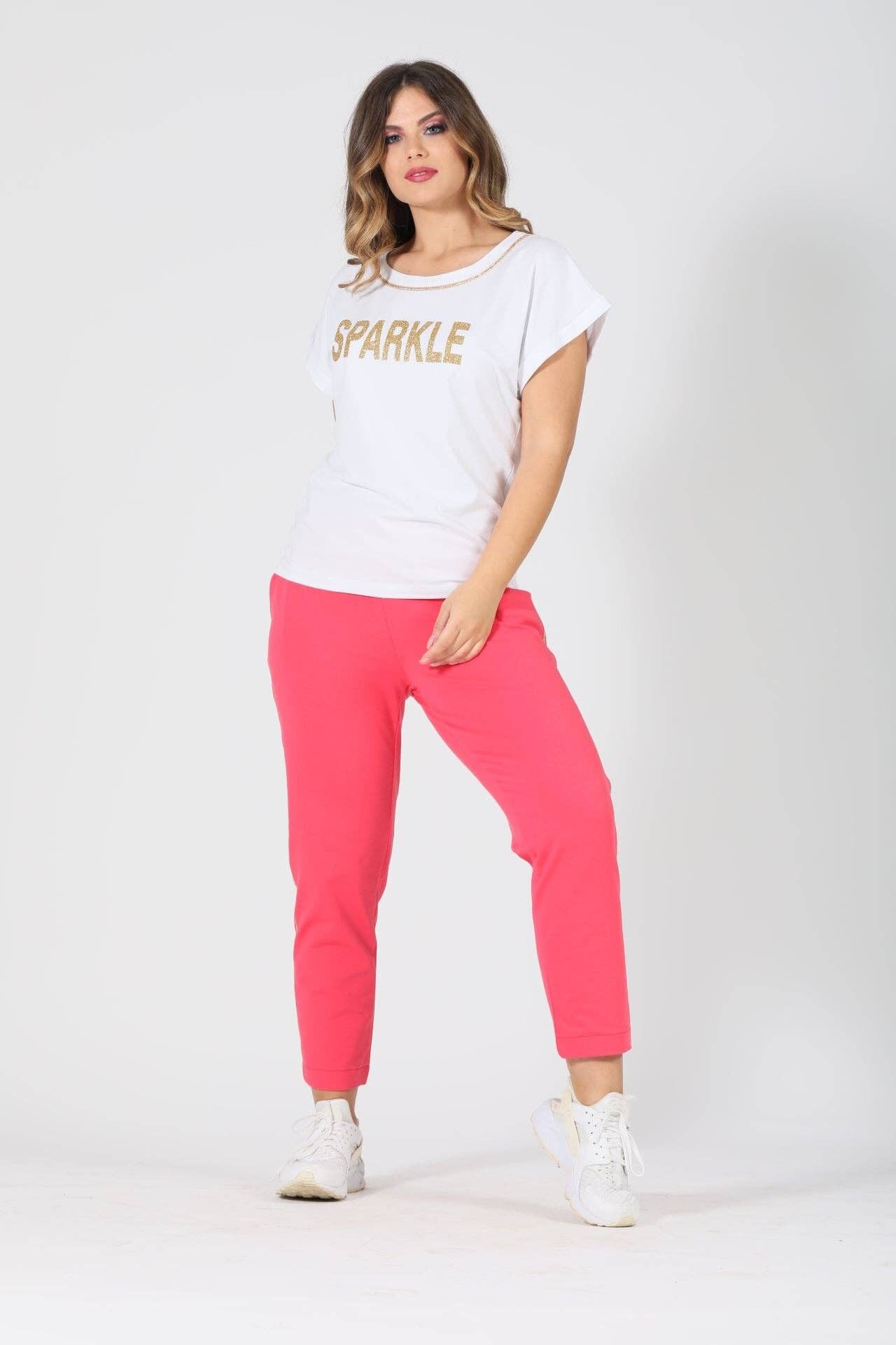 Capri felpa con applicazioni ai lati