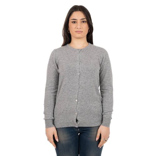 Cardigan corto cashmere con bottoncini Grigio