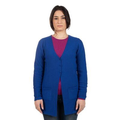 Royal long cardigan with buttons and pockets