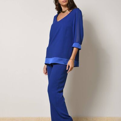 Casacca bordata in raso satin