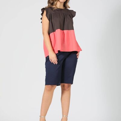 Two-tone cotton tunic