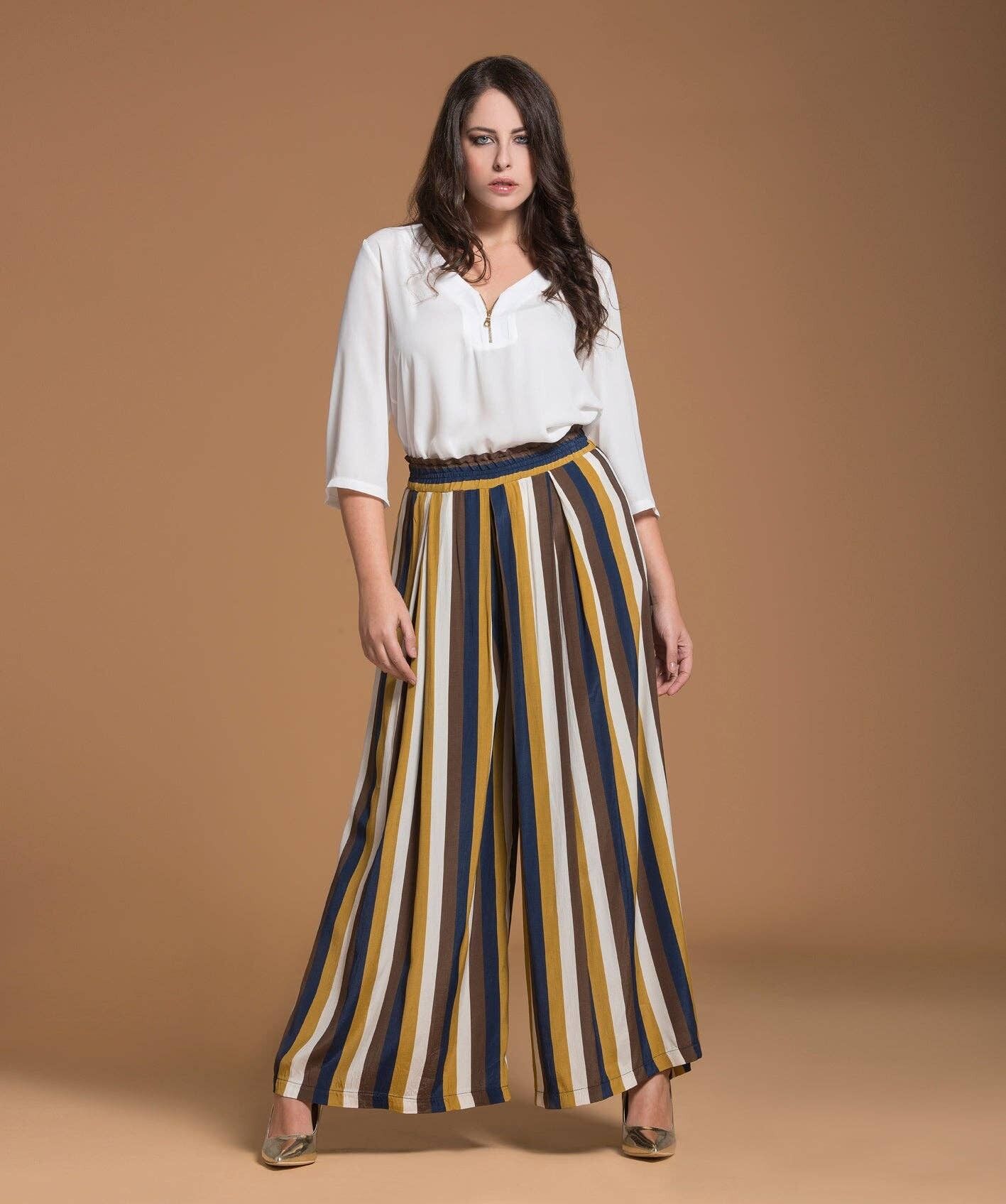 Schlichte Tunika mit V-Ausschnitt mit Reißverschluss