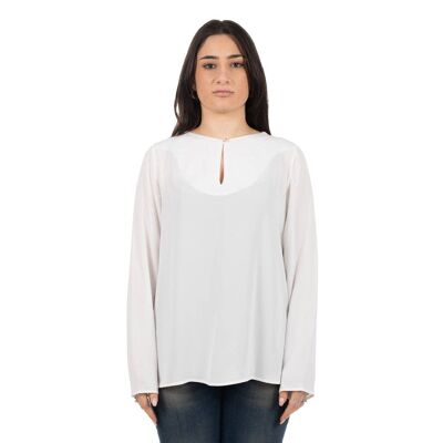 Plain cream crewneck tunic