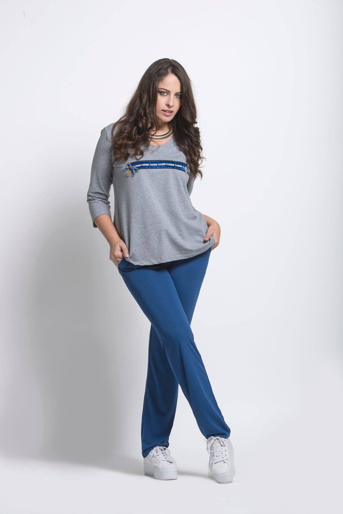 Felpa con applicazione fashion fashion