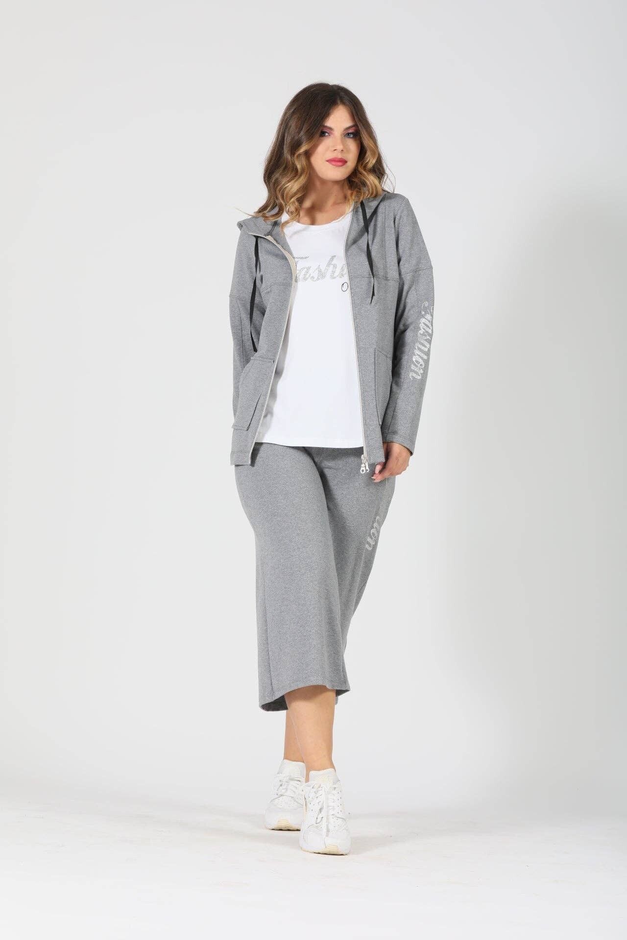 Felpa con zip e cappuccio