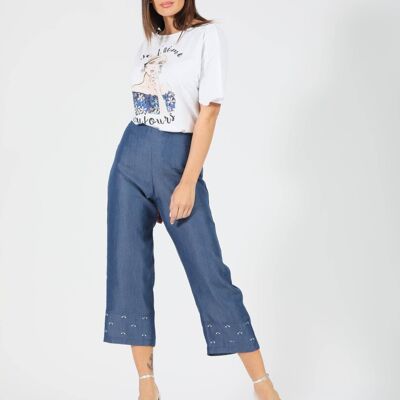 Chambray gaucho with applications