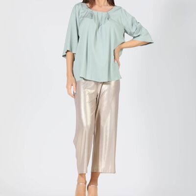 Gaucho in gold jersey with elasticated waist