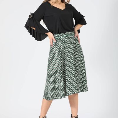 Micro patterned crepe skirt