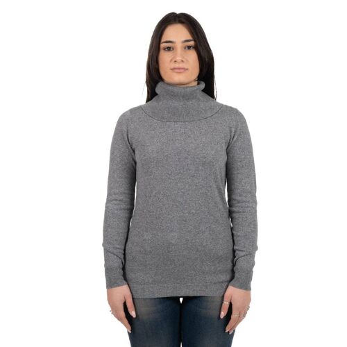 Maglia cashmere collo ciambella Grigio