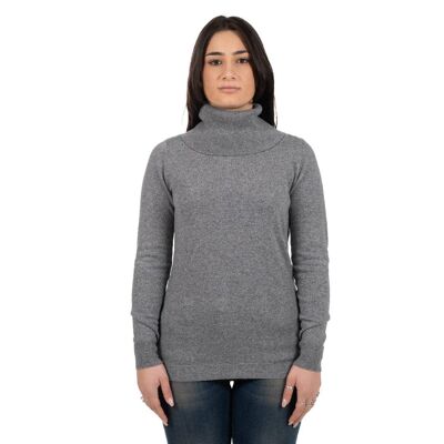 Cashmere sweater with donut collar Gray