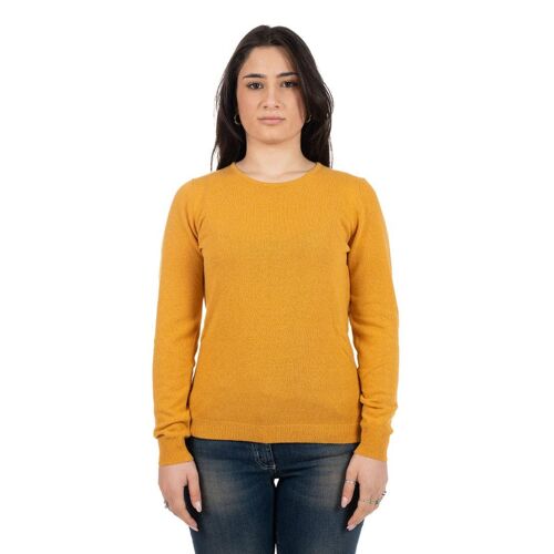 Maglia cashmere girocollo Senape