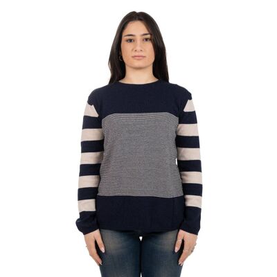 Maglia mille righe in lana e cashmere