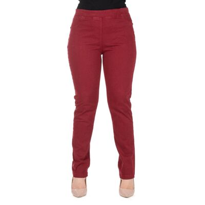 Trousers with elastic fake pocket Bordeaux