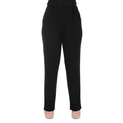 Knitted trousers with elastic waist Black