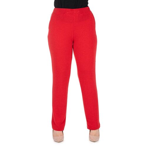 Pantalone in maglia con elastico in vita Rosso