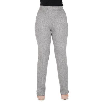 Knitted trousers with elastic waist Gray