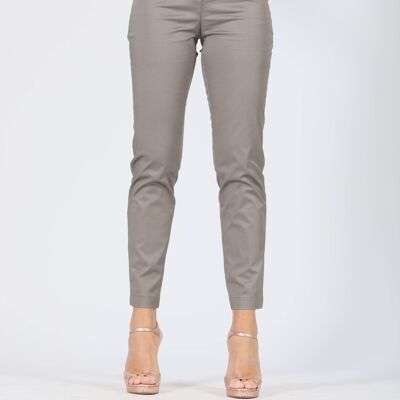 Cotton satin trousers with one button
