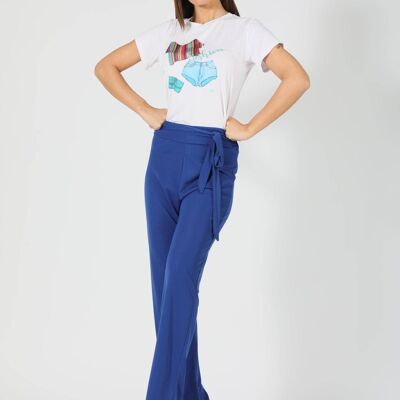 Plain jersey trousers with sash