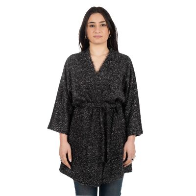 Black lurex knitted duster