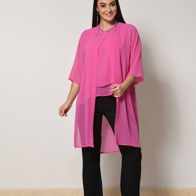Long duster coat with button